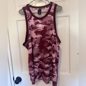 adidas Maroon and Pink Camo Tank Top